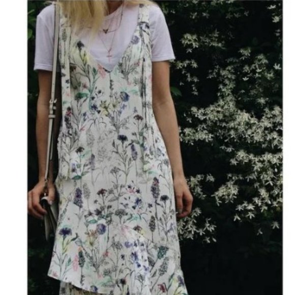 HM ruffle hem midi dress NWOT - Picture 1 of 9